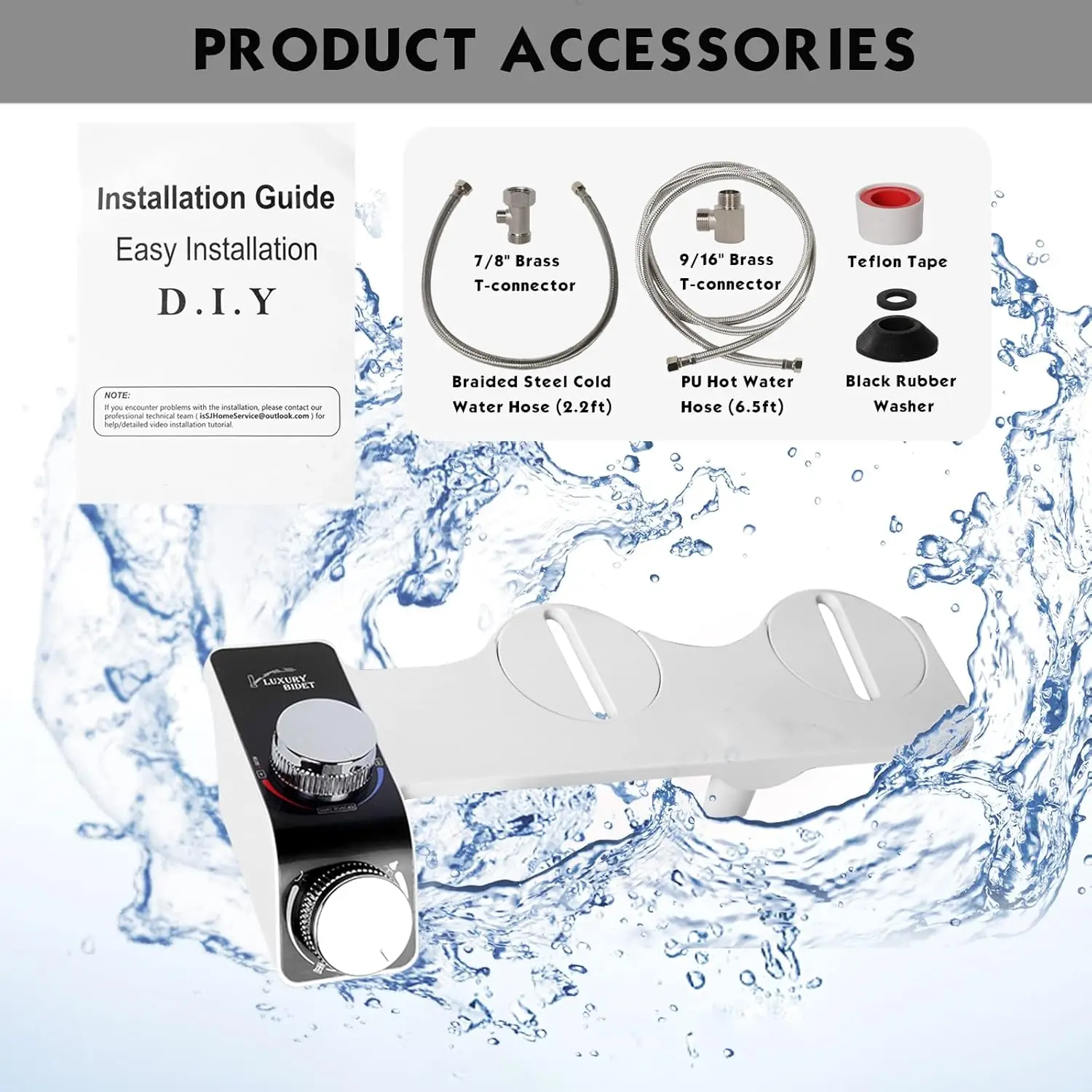 مرفق CloudUda Bidet لمقعد المرحاض الساخن والبارد مع فوهات مزدوجة للتنظيف الذاتي والتحكم في الضغط القابل للتعديل #2