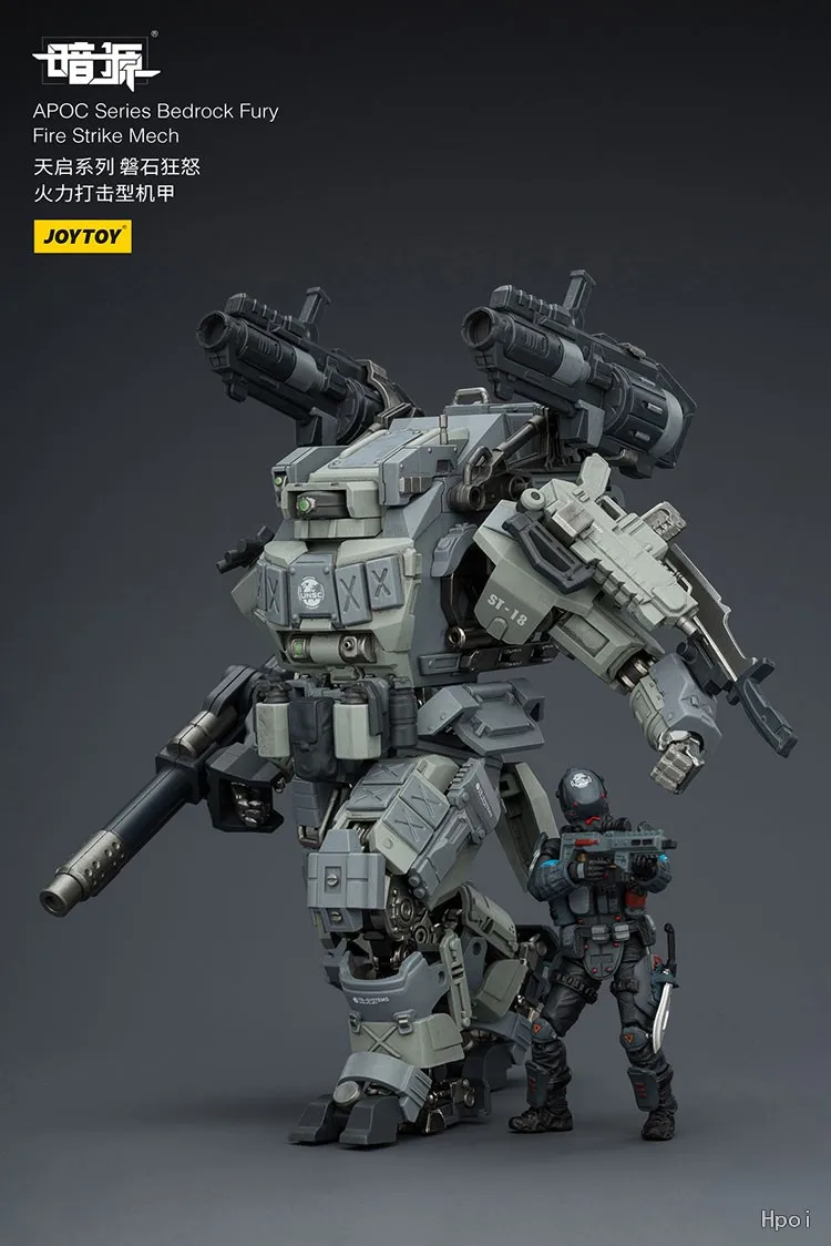 【ZW】JOYTOY 1/25 Actionfigur APOC-Serie Bedrock Fury Fire Strike Mech Modell Spielzeug Geschenke Sammlerstücke Dekorationen