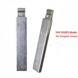 10pcs 54# HU83 Car Key Blanks Metal Uncut Blank Flip Remote Key Blade for Peugeot 407 Citroen for Keydiy KD Xhorse VVDI JMD