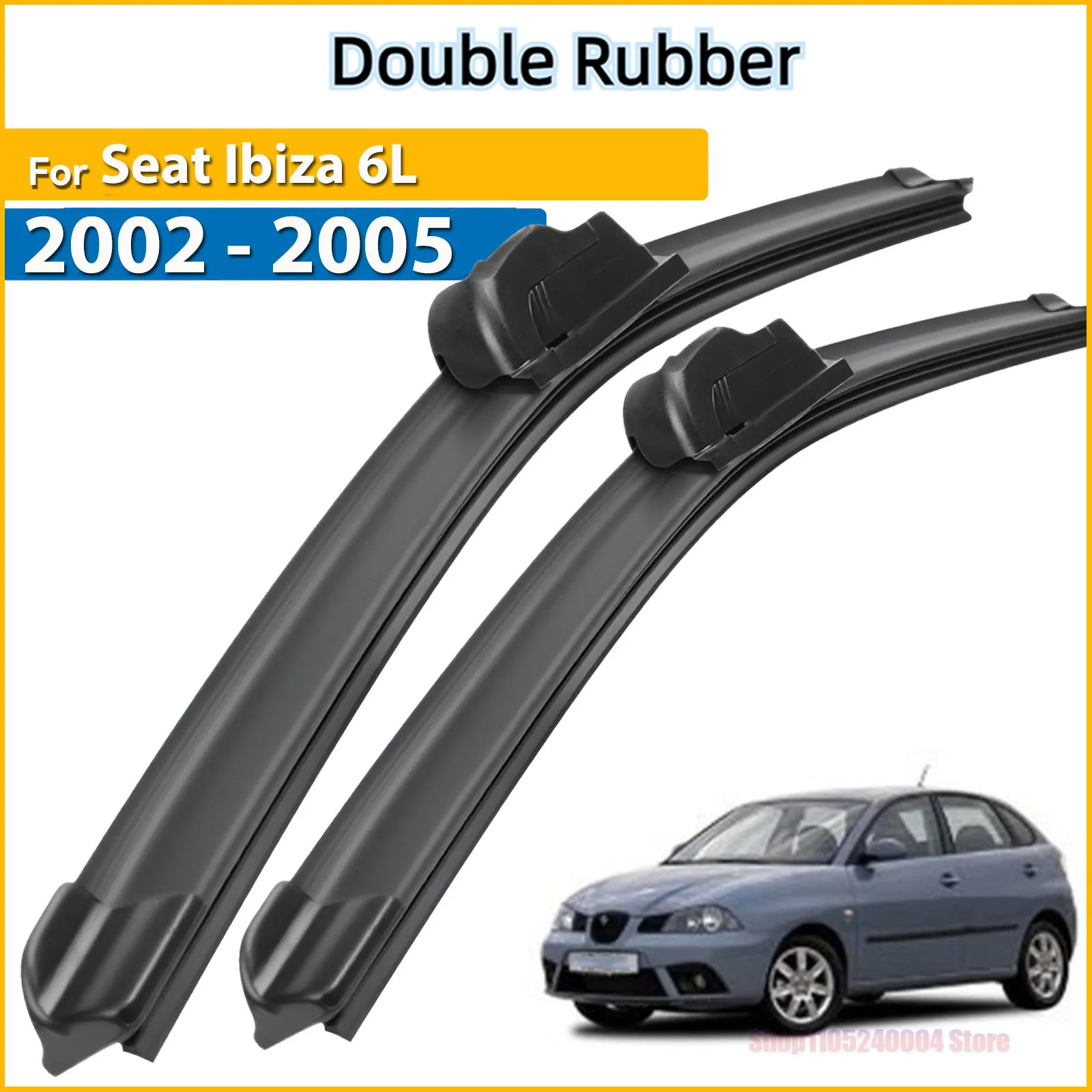 

For Seat Ibiza MK3 6L 2002 - 2005 LHD Front Wiper Blades Windshield Windscreen Window Car Rain Brushes 21"+19"