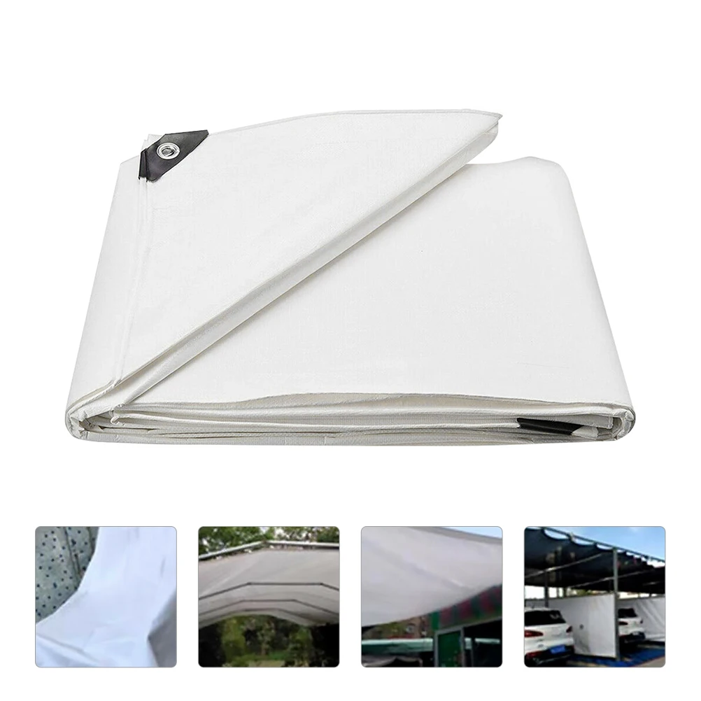 

Waterproof Tarpaulin 3X2m White PE Cloth Sunscreen Antifreeze Heavy Duty Outdoor Car Truck Cover Tear Strong Durable Rope