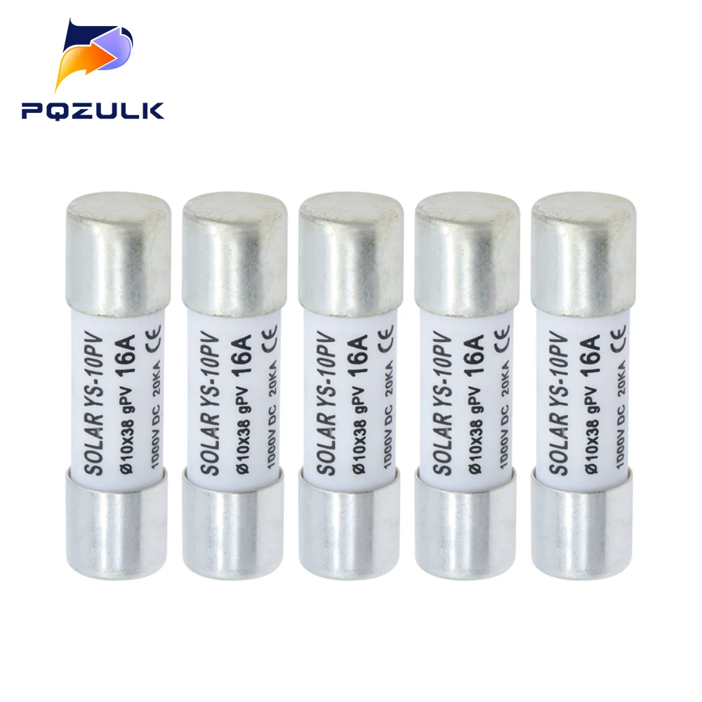 Solar DC Fuses 1000V PV Photovoltaic 6A 10A 15A 20A 25A 30A 10*38MM High Voltage for Solar System Short Circuit Protection gpV