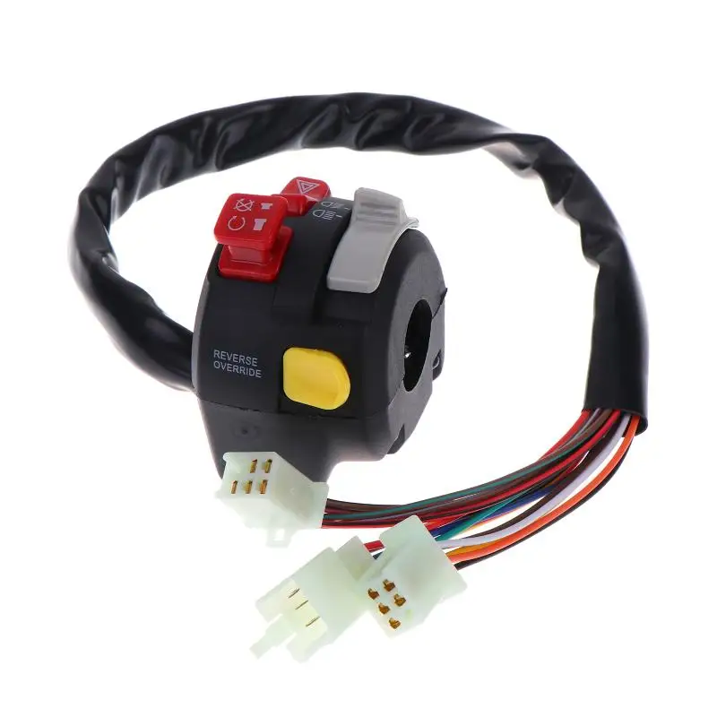 7/8" 22mm Motorcycle Multifunction Handlebar Control Switch Assembly Warning Light Kill Start Turn Signal Horn Button Switch view 4