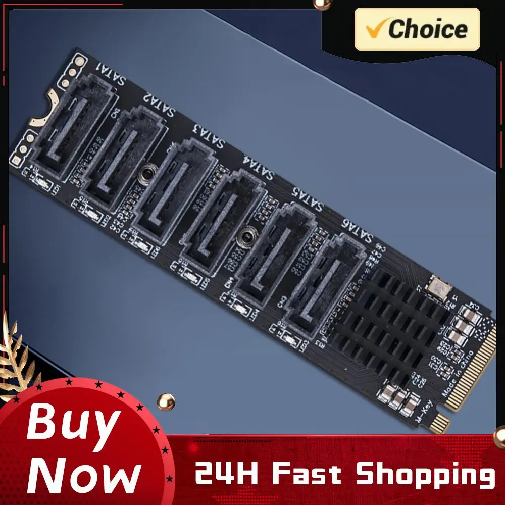 

Карта-адаптер M.2 MKEY PCI-E с 5/6 портами, конвертер M.2 в SATA 3.0, адаптер NVME в SATA SATA3.0 с поддержкой функции PM