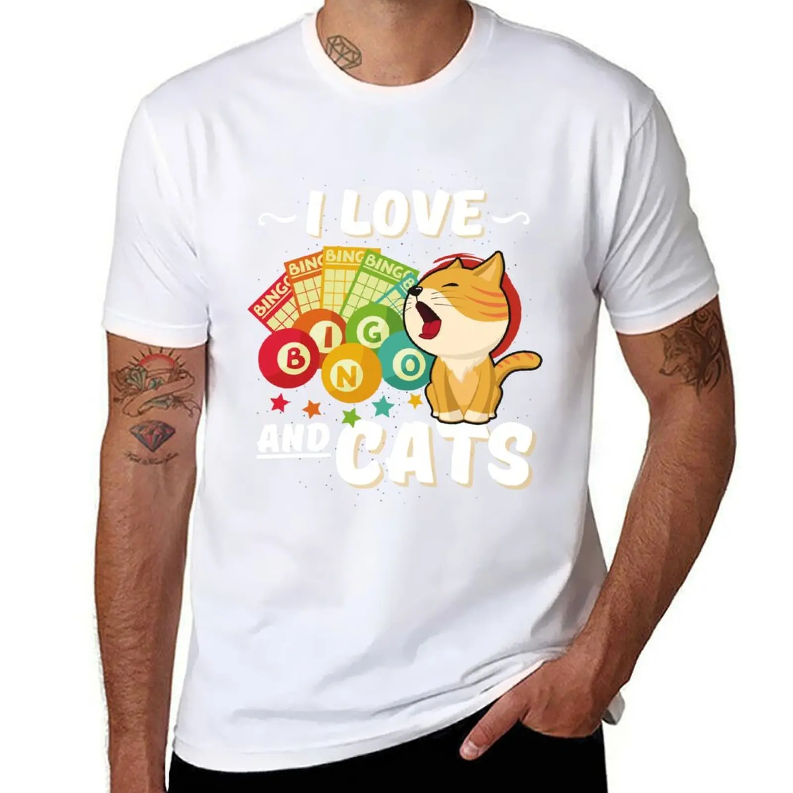 

Cat Lover I Love Bingo And Cats Gambling Bingo Player Bingo Lovers T-Shirt t shirt for man funny t shirts dark humor T-Shirt