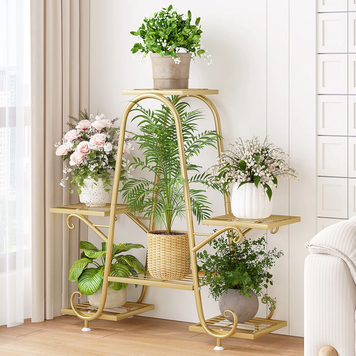 Flower Shelf Living Room Floor Stepped Balcony  Layer Shelf Expansion