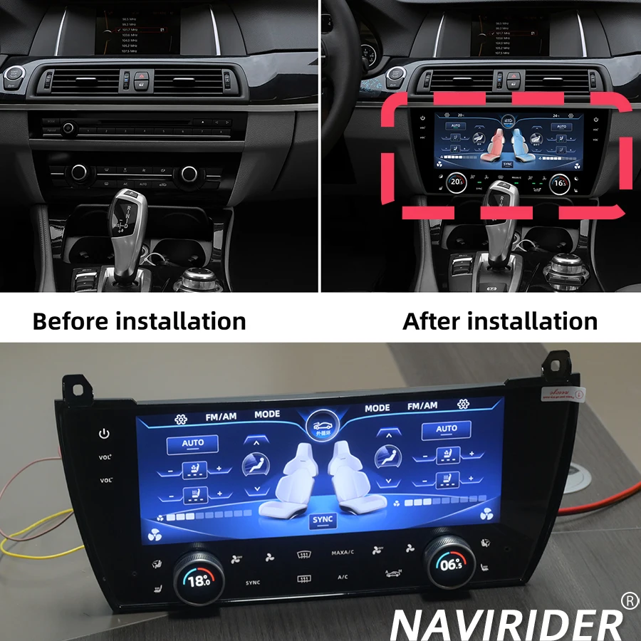 10.25 inch Newest Generation Air Condition For BMW 5 Series 2011-2017 HD AC Panel Board Climate Control LCD Large Touch Screen