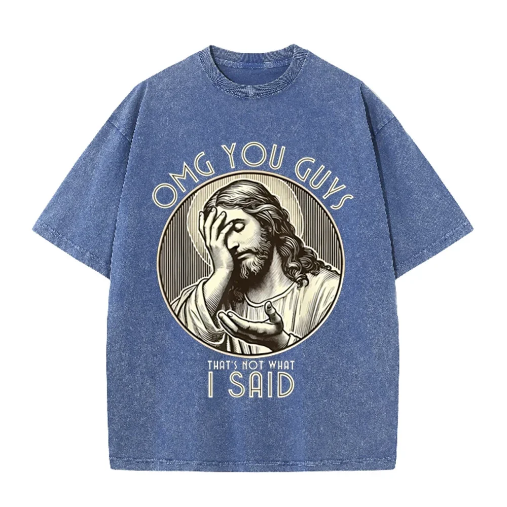 2026 Vintage Engraving Christian Faith Graphic Black Washed T Shirt Religious Inspirational Casual Oversized Unisex Short Sleeve