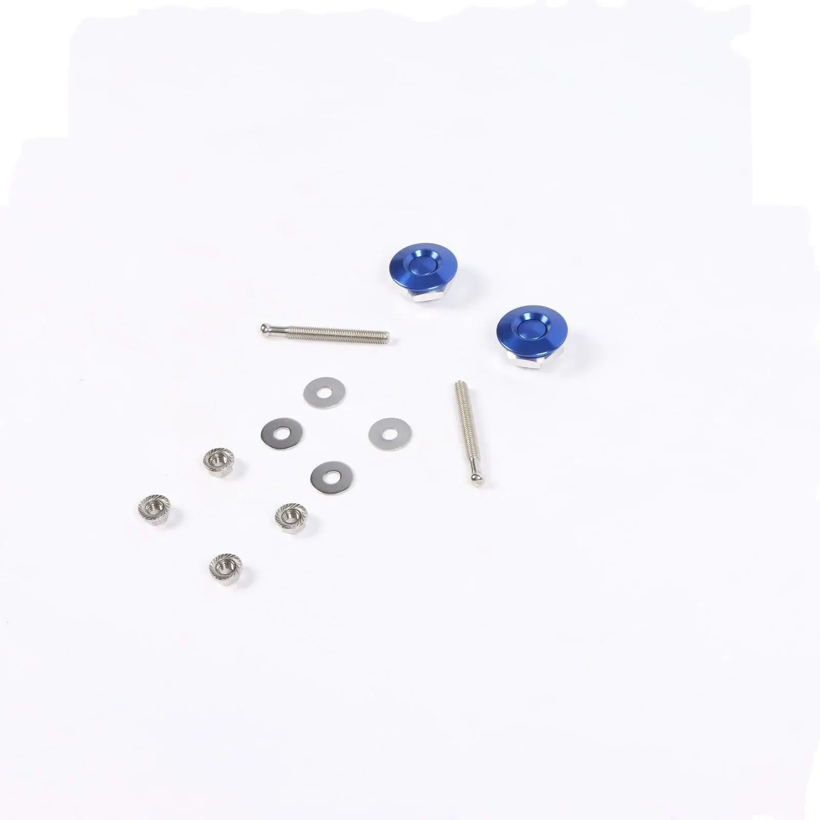 

2PCS Push Button Quick Release Hood Pins Bonnet Lock Clip Latch Universal Blue For Garage Racing