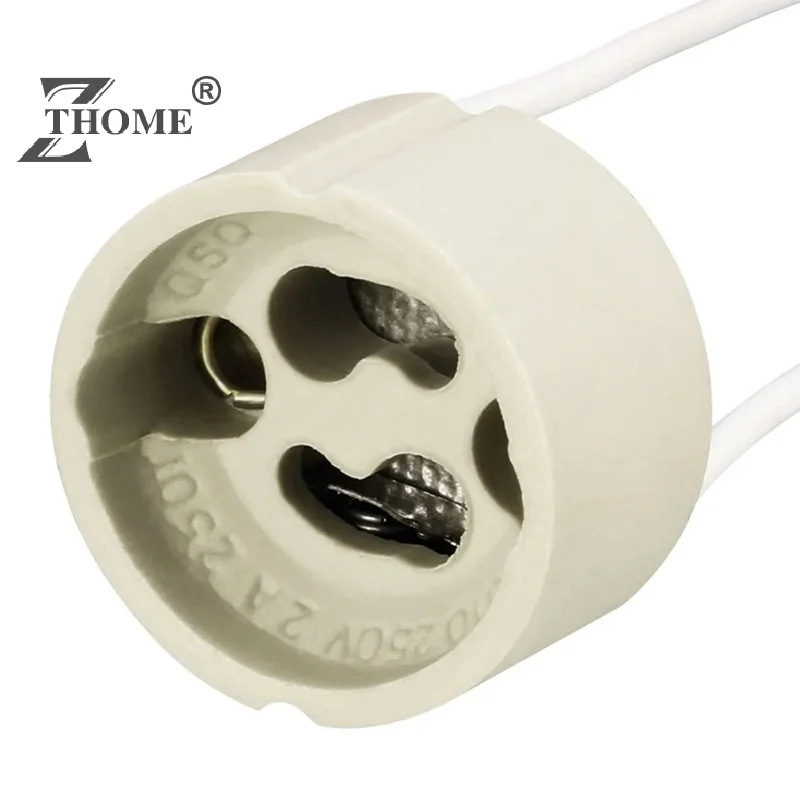5pcs/Lot GU10 Lamp Base Ceramic Light Holder Socket Connector Adapter Wire For LED Bulb Stand Chandelier Halogen Leds Accessory