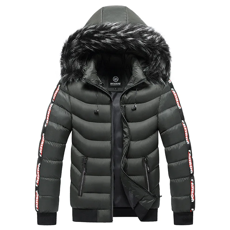 New Men Hooded Fur Collar Winter Jackets Warm Parkas Good Quality Male Slim Fit Winter Coats Hat Detachable Casual Down Jackets