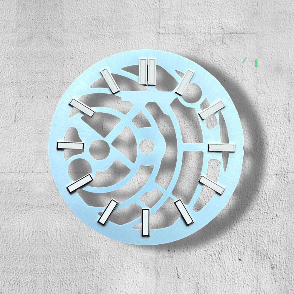 Esfera hueca con logotipo S de 28,5mm compatible con movimiento NH70/72, accesorios de modificación de reloj con esfera luminosa verde de alta calidad
