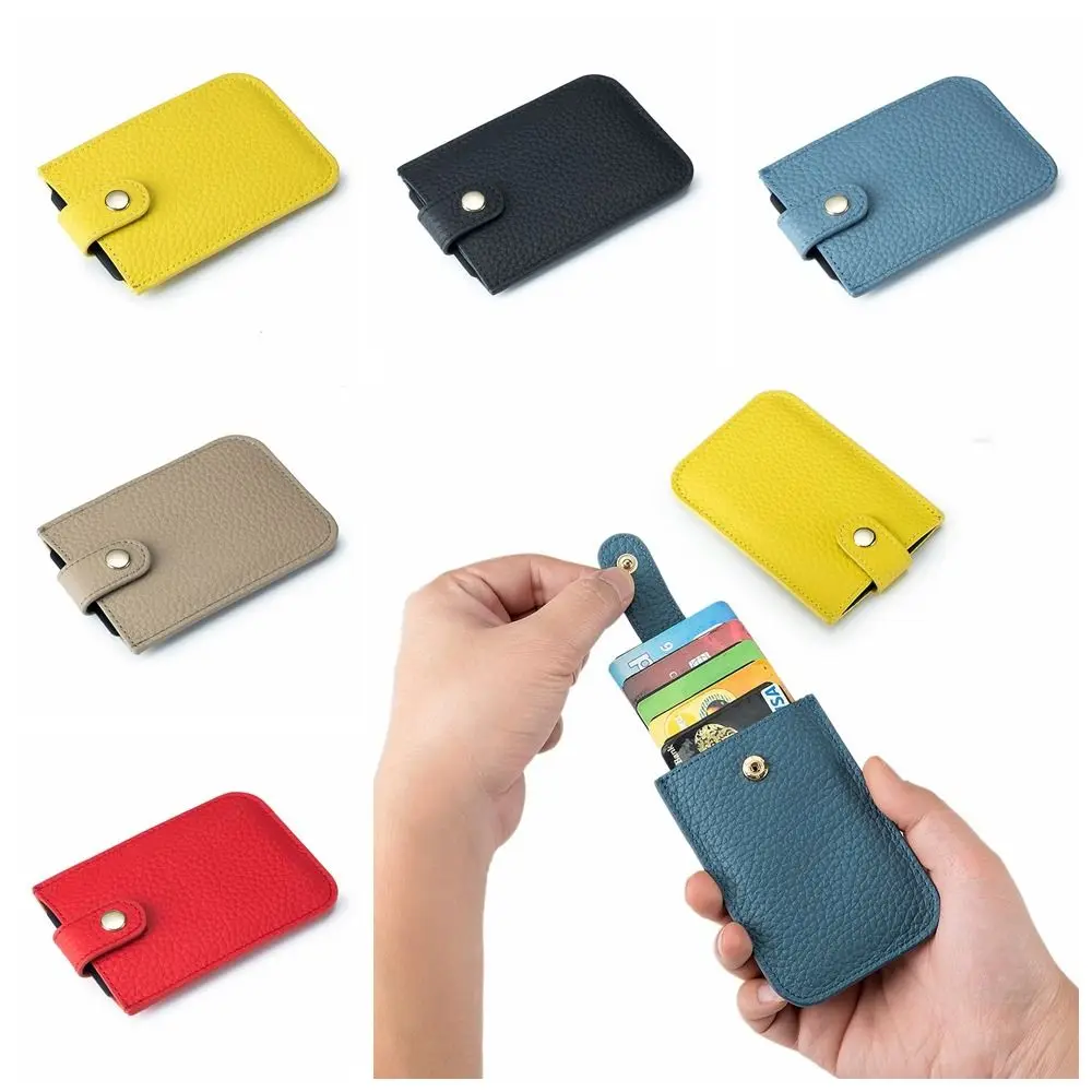 

Elegant PU Leather Pull-out Card Bag Solid Color Portable Short Wallet with Snap Card Pocket Clutch Bag Women