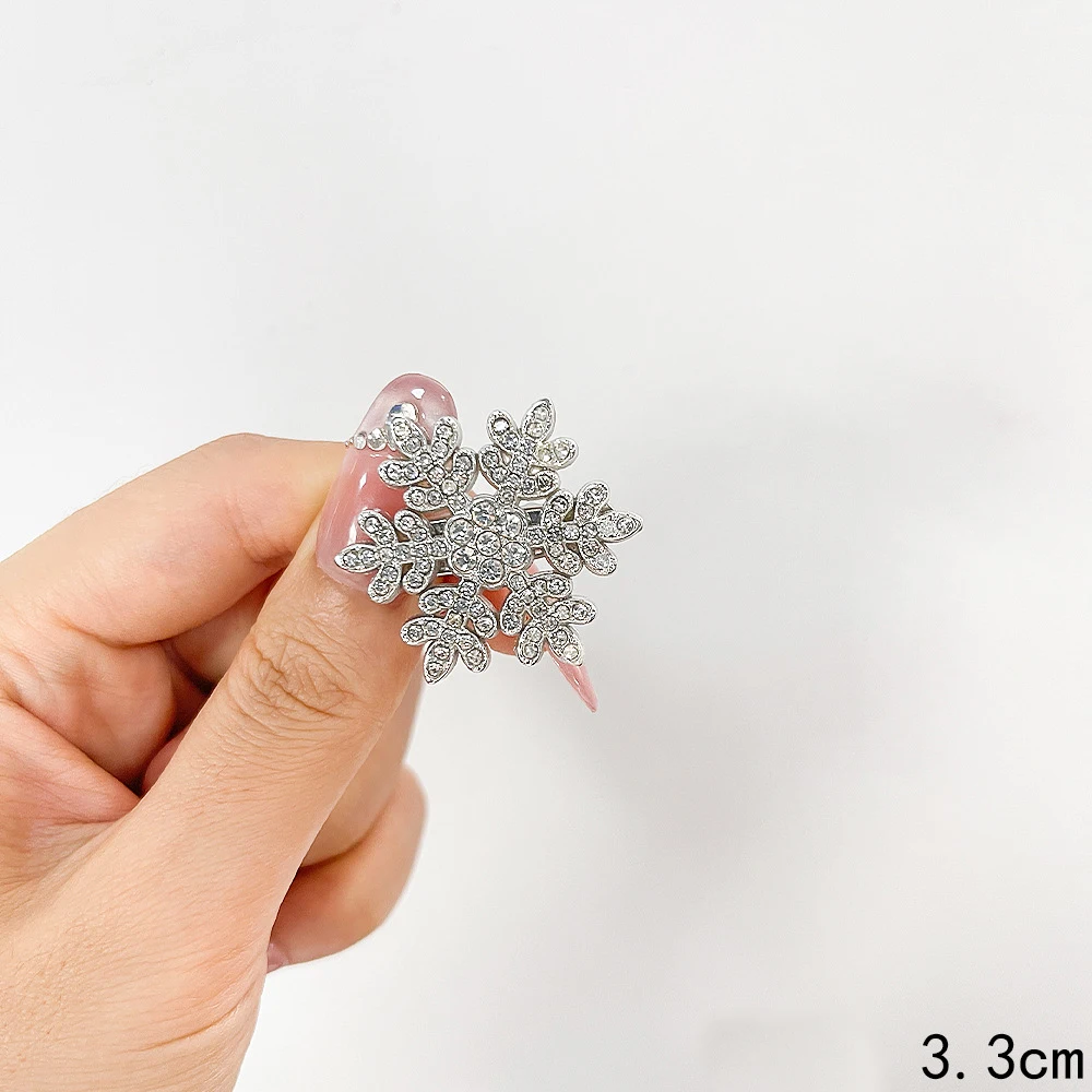 Festive Snowflake Hair Clips for Christmas