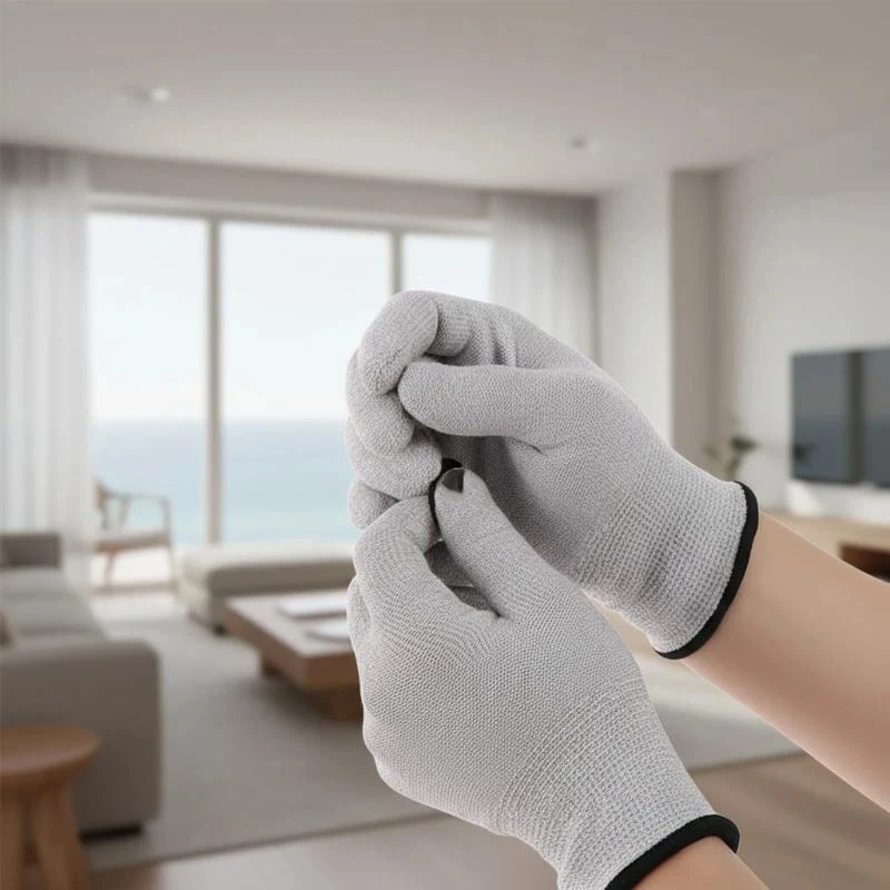 

1 Pair Conductive Silver Fiber Electrode Gloves for Electrotherapy Massage