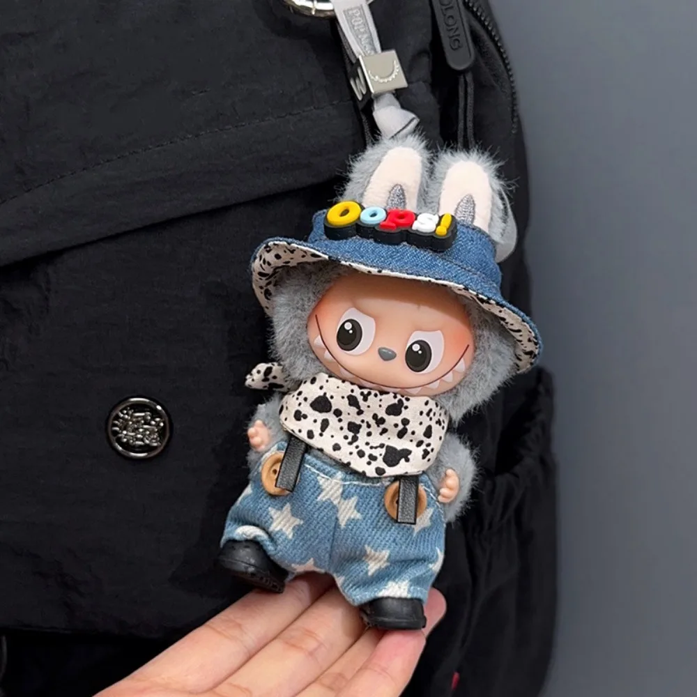 

For 10cm Labubu 4.0 Doll Clothes Set Cute Hat Clothes Dress Up Dolls Accessories Sitting Party Christmas Birthday Gift Toys