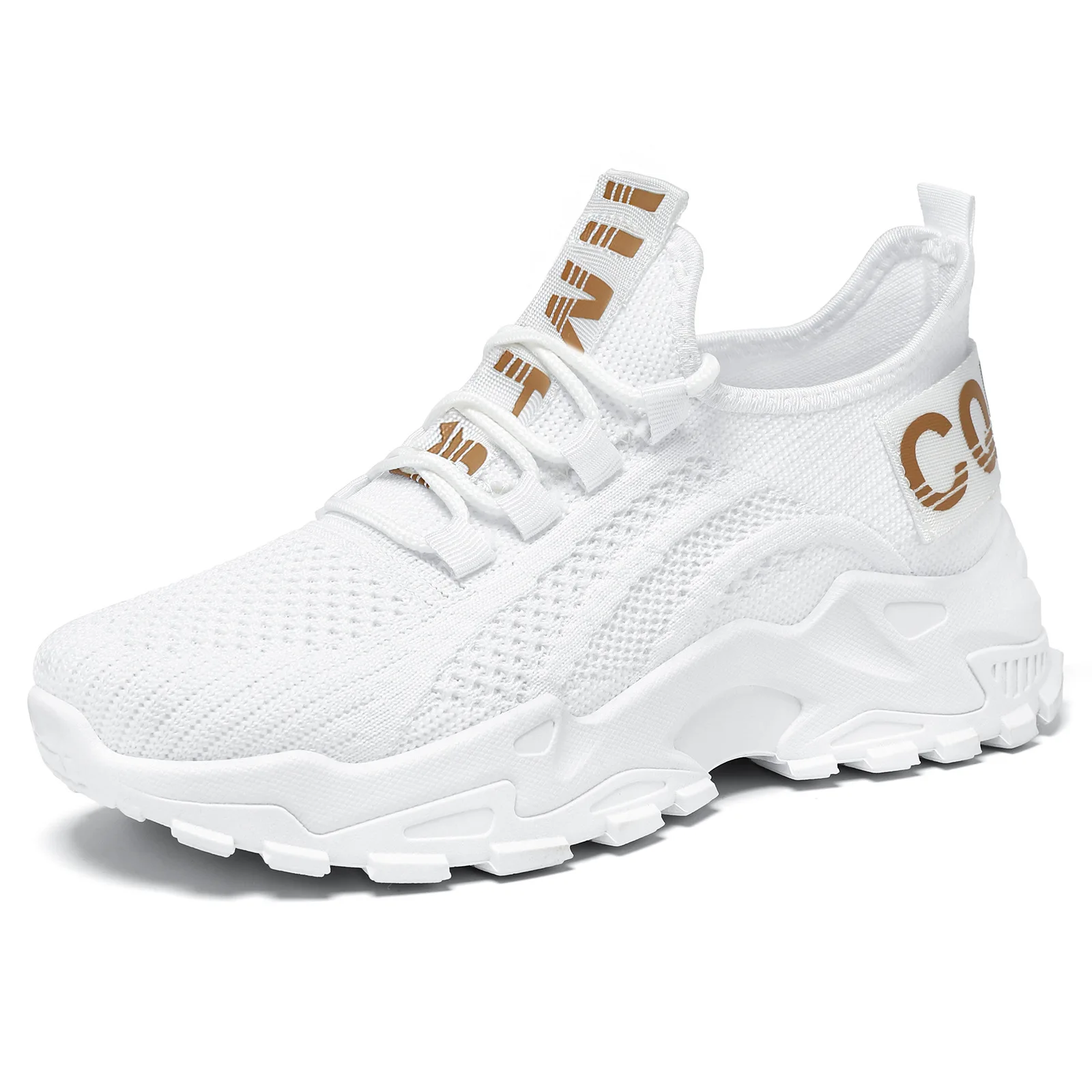 

Shoes women's flying woven breathable casual scross-bord and American style large size thick sole heightening shoes dad shoes