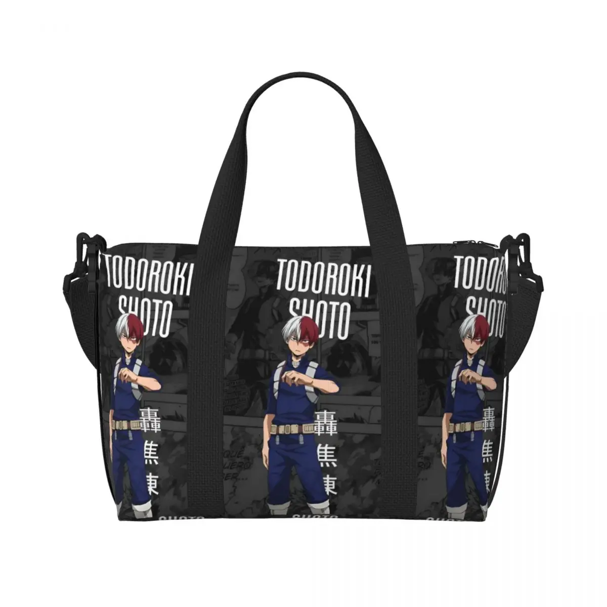 Maßgefertigte Große My Hero Academia Tragetasche für Frauen Manga Katsuki Bakugo Midoriya Izuku Schulter-Shopper-Tasche für Fitness, Strand und Reisen
