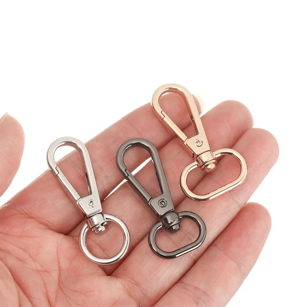 5pcs Metal DIY KeyChain Bag Part Accessories Collar Carabiner Snap Hook Lobster Clasp Bags Strap Buckles