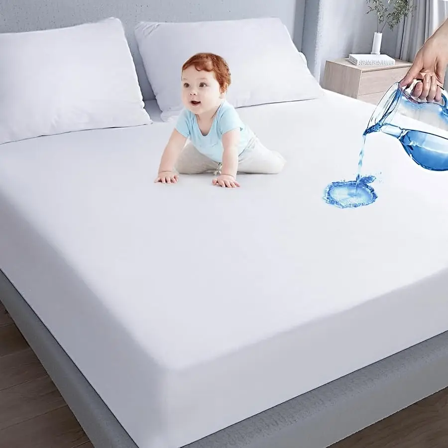 

Queen Size Mattress Protector Waterproof,Mattress Co er Protector, Smooth Top Mattress Protector for Kids, Breathable Skin Frien