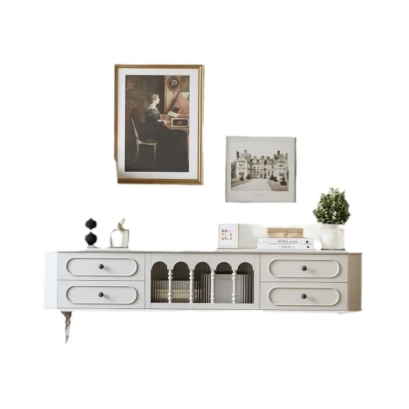 

style solid wood TV cabinet, coffee table combination modern, simple small apartment living room household white, TV