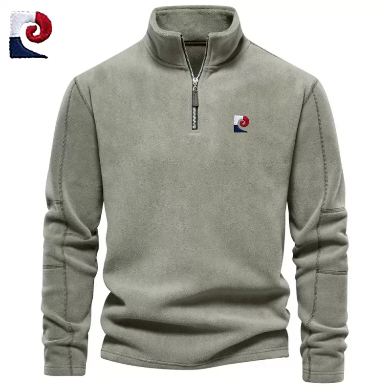 

Autumn and winter men's high-quality hoodie with half zipper pullover, new fashionable, casual, warm, windproof and versatile j
