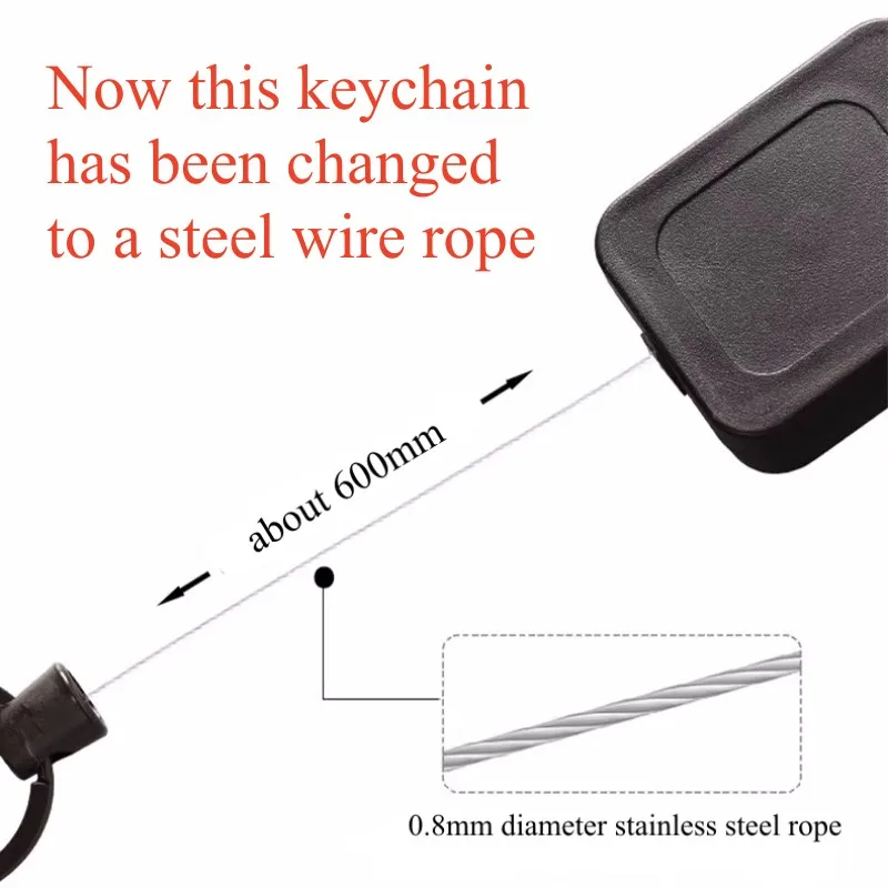 Retractable Key Chain Belt Clip, Anti-theft Design