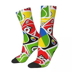 Vintage UNO Card Men's Socks Unisex Hip Hop Seamless Printed Crazy Crew Sock Gift