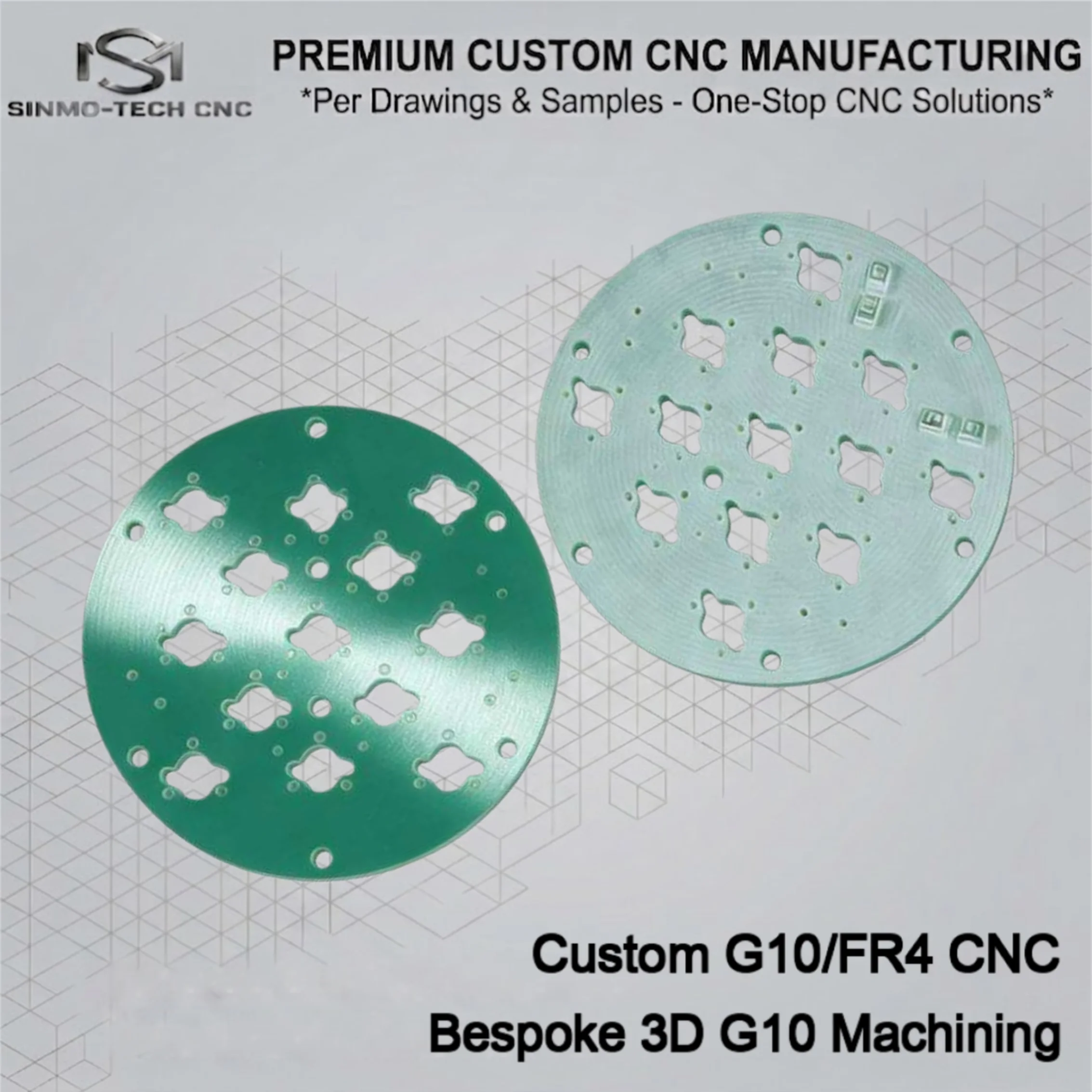 Custom G-10 FR-4 CNC Machining Service High Dielectric Strength Insulating Enclosure Panel Electrical Barrier Parts 1pc