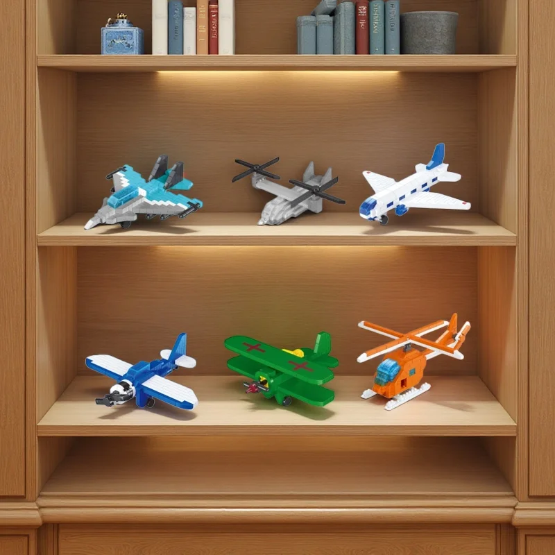6 Sets 100-200+ Piece Airplane Building Blocks Toy Set Fun Attractive for Assembly Hobby Collecting And Display