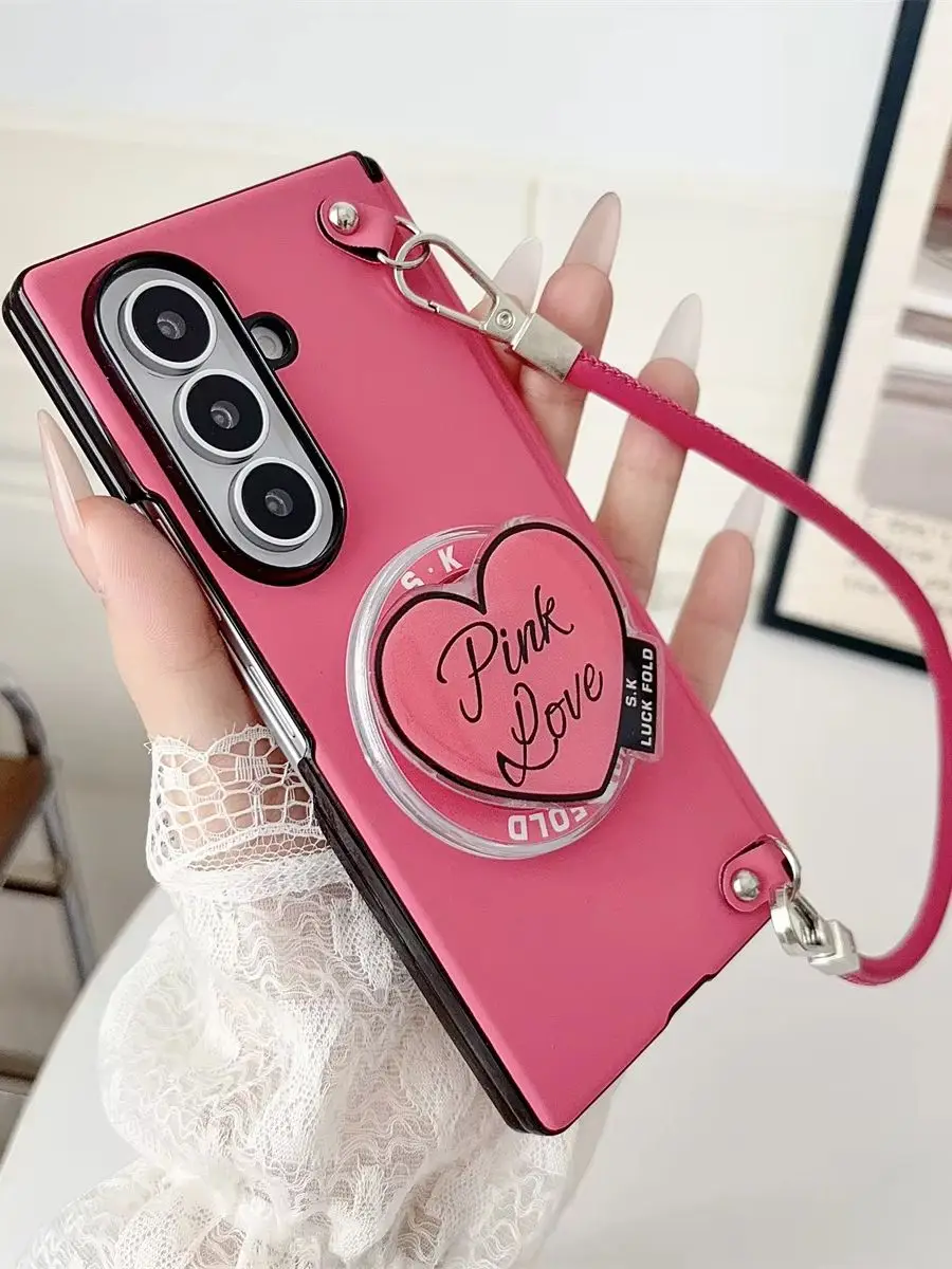 Magnetyczne etui z funkcją podstawki do Samsung Galaxy Fold 8 Ultra/7/6/5, skóra o fakturze Morandi, ochrona zawiasu. — zdjęcie produktu 7
