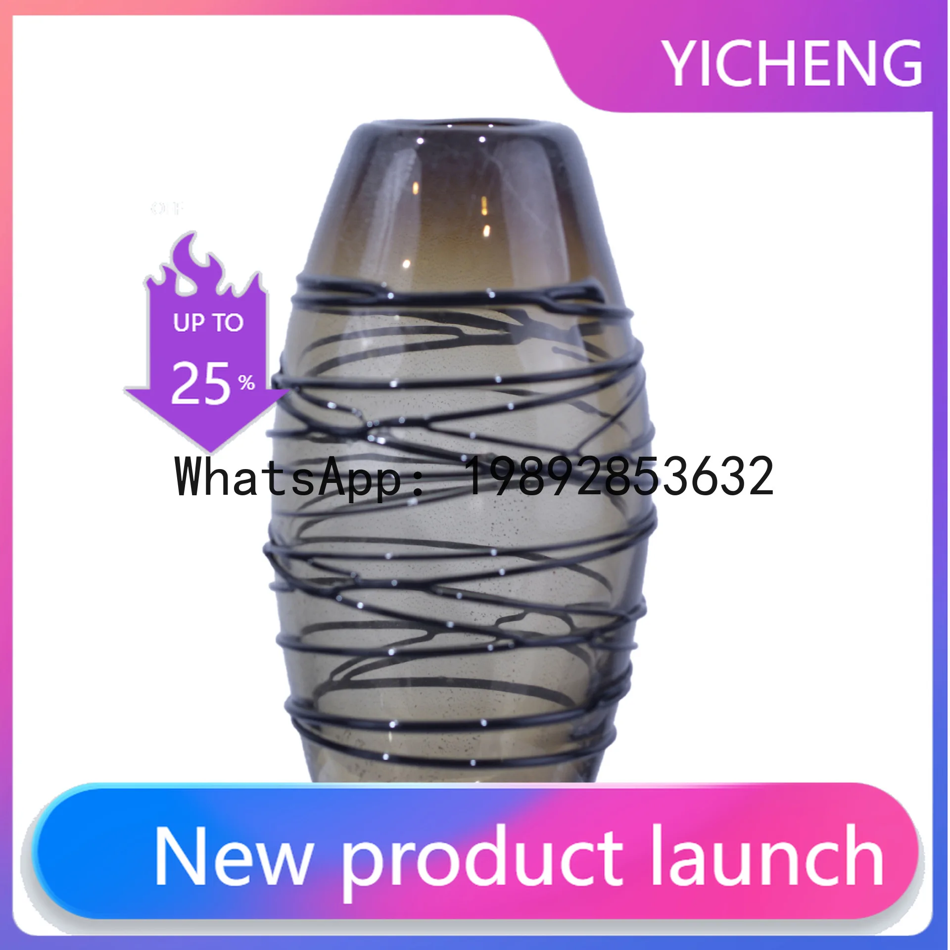DSA coffee color plus silver wave winding silk glazed flower ware modern creative vase