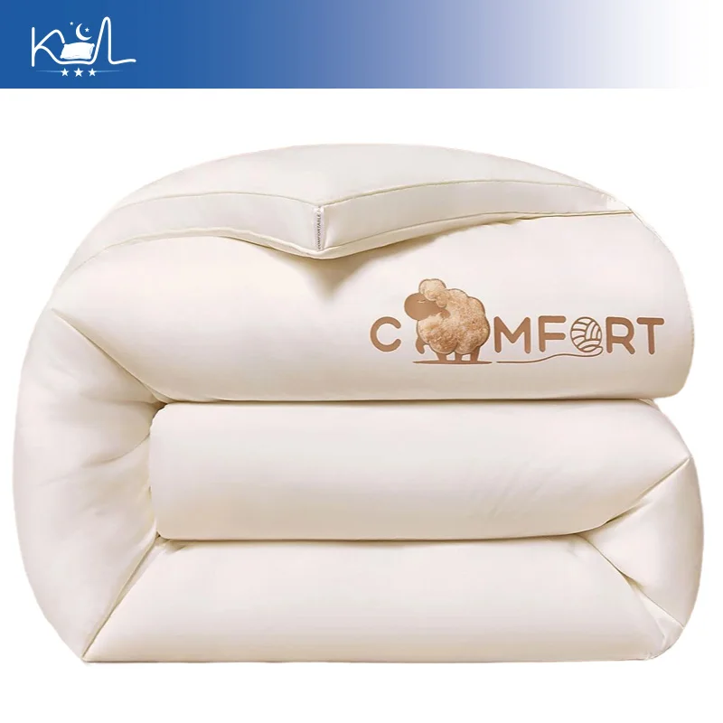 100% Australian Wool Quilt Winter Heavy, Grade A Thick Warm Comforter Duvet Insert, Premium Soft Cotton Shell All Season