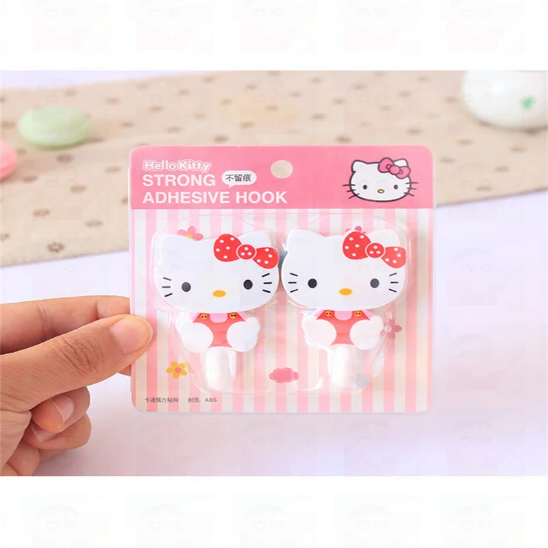 Hello Kitty Cartoon Sticky Hook Cute Student Dormitory Nail Free Strong Sticky Hook Household Clothes Hook Cute Towel Hook