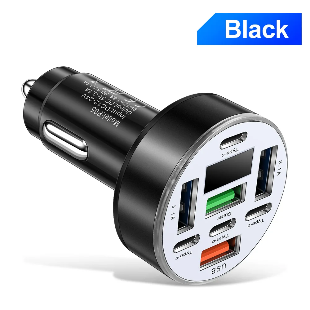 350 W 10 Ports Autoladegerät Schnellladung PD QC3.0 USB C Autotelefonladegerät Typ C Adapter im Auto für iPhone Samsung Huawei Xiaomi
