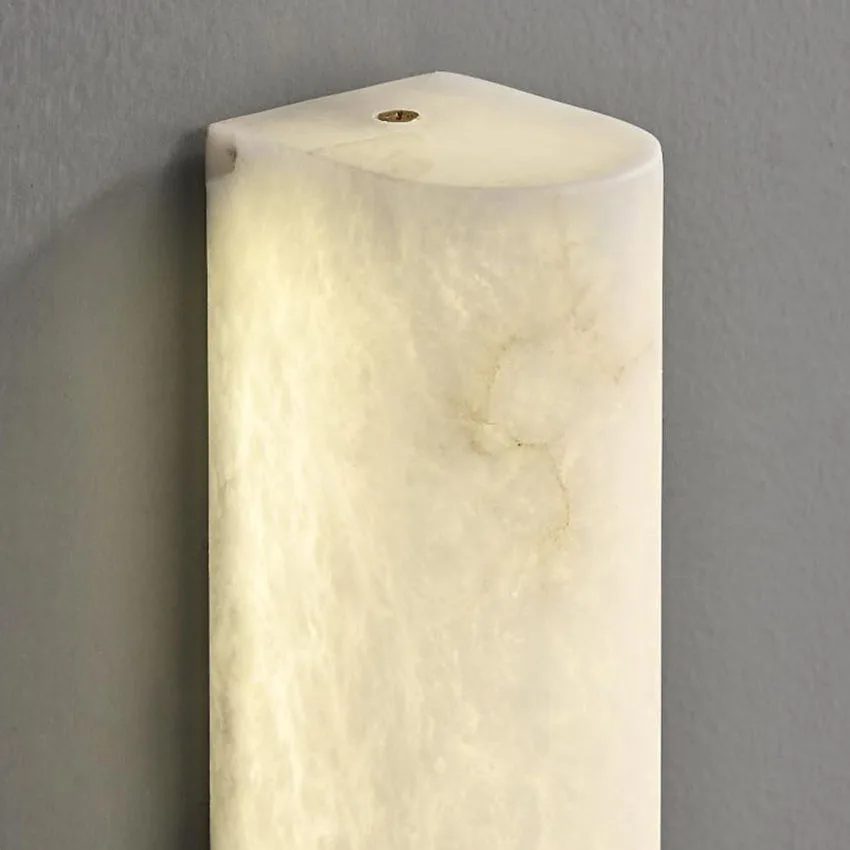 Luxury marble wall lamp modern semi circular long strip natural stone LED wall sconces for bedside staircase aisle Lighting