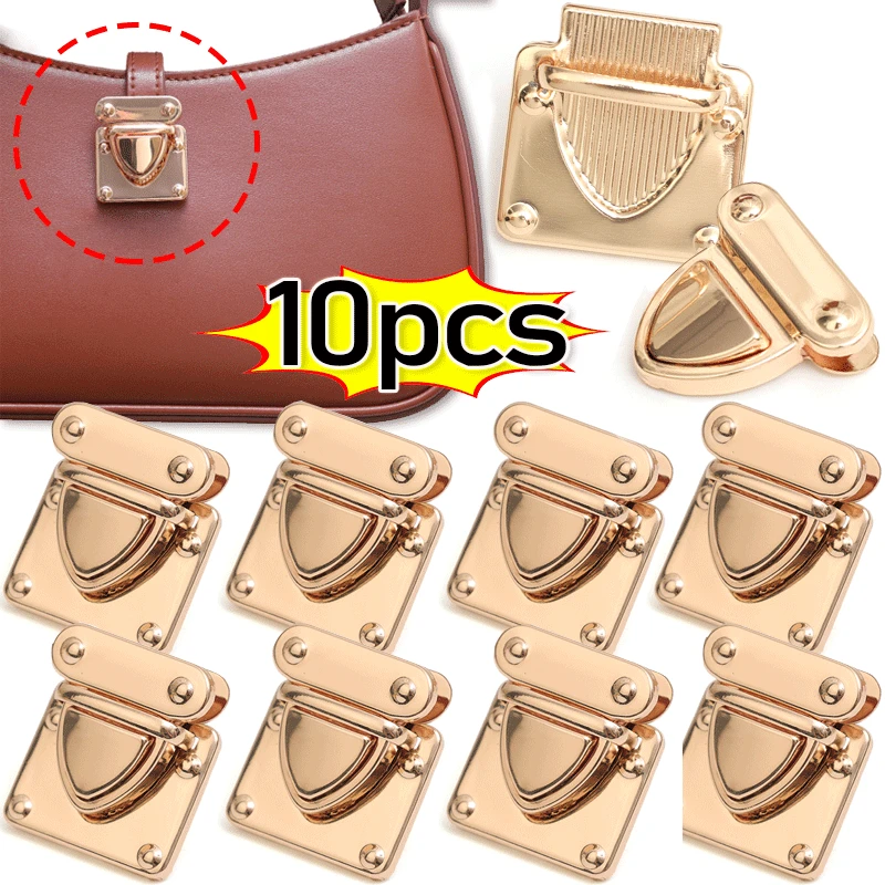 

10PCS Metal Locks Leather Bag Clasp Duck Tongue Lock Twist Turn Lock Snap Buckle for Luggage Clothing DIY Craft Bag Accessories