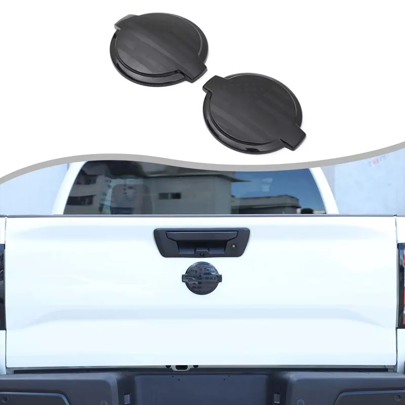 

ABS Black For Nissan Frontier 2022+ Car front and rear logo cover decoration sticker car exterior protection accessories 2Pcs
