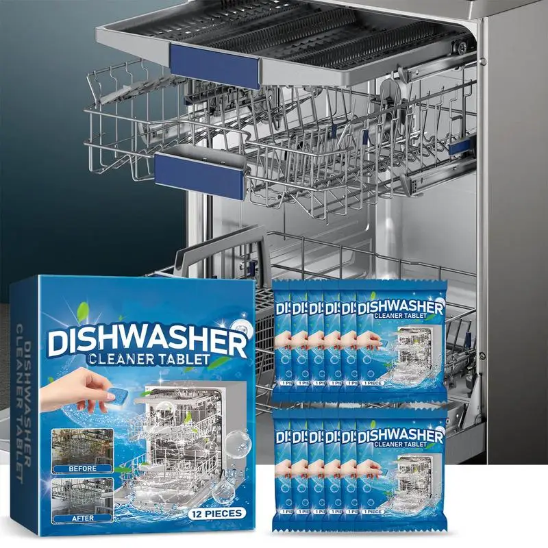 

Dishwasher Cleaning Tablets 12PCS Dishwasher Cleaner Tablets Removal Of Odors Cleaner Clean Dish Washer Tablets Deep Dishwasher