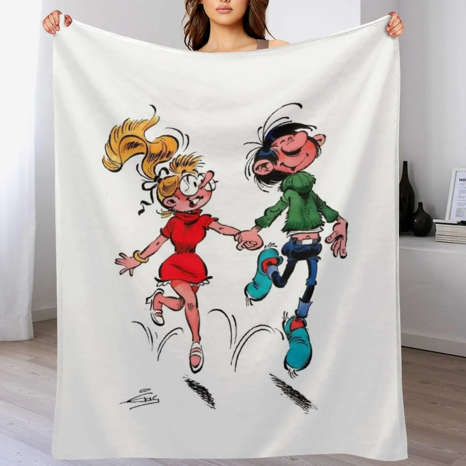 

Gaston lagaffe Throw Blanket Thermal Furrys Camping For Decorative Sofa Blankets