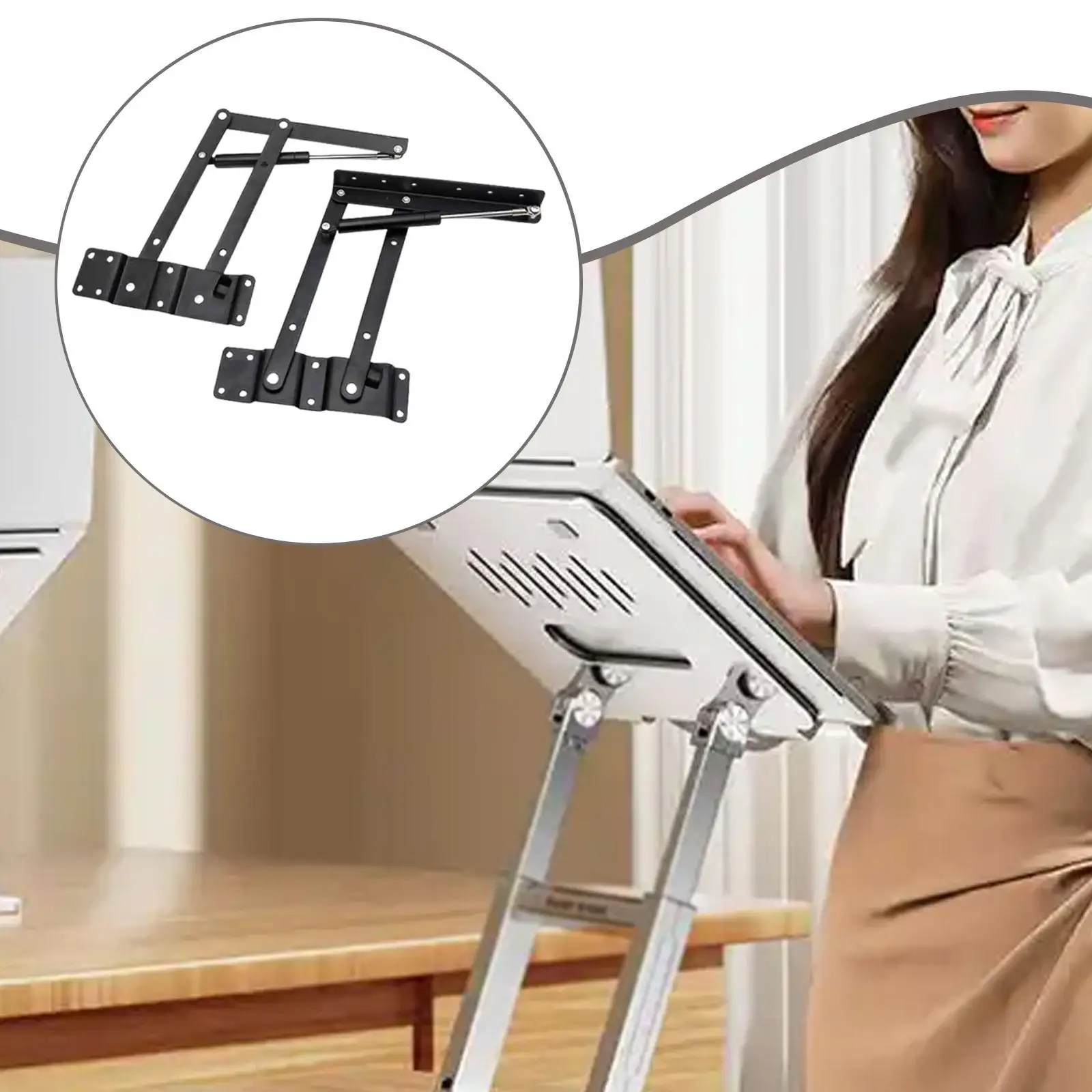 Hydraulic Lift Up Table Hinge Foldable Coffee Table Mechanism Durable Carbon Steel Top Support for Study Desk