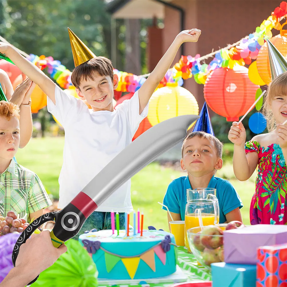 

4Pcs Inflatable Pirate Sword High Realism Lightweight Stage Props Halloween Birthday Party Supplies Pool Water Party Decorations