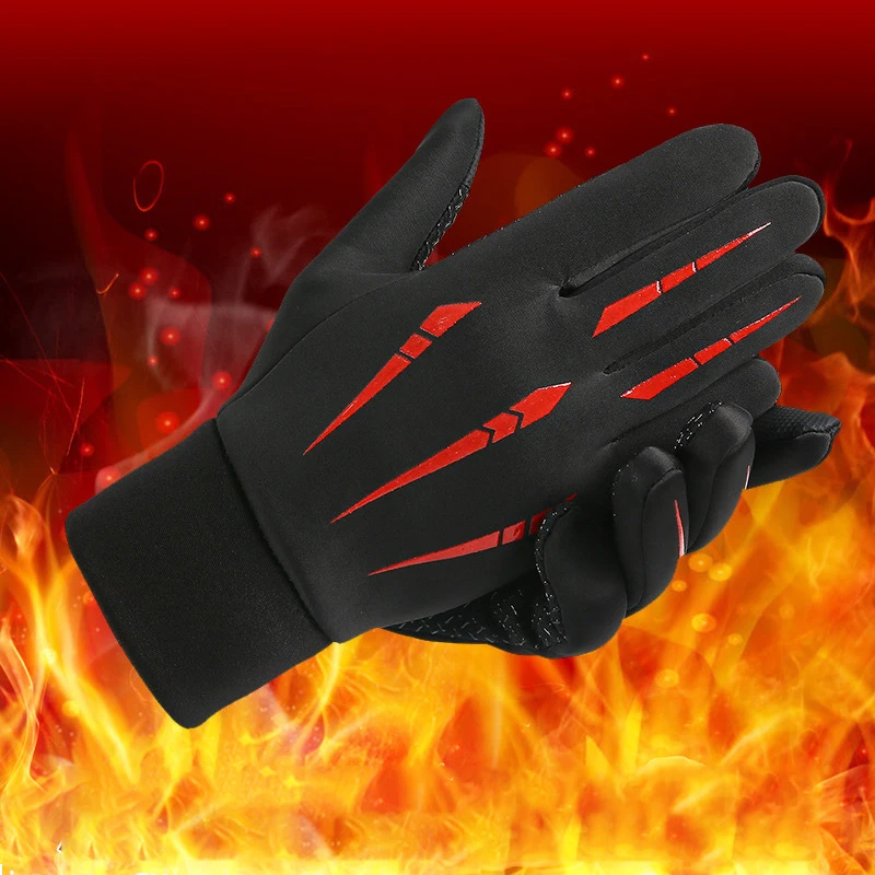 الشتاء قفازات ركوب الدراجات للرجال دراجة نارية المشي لمسافات طويلة قفازات شاشة لمس المضادة للانزلاق طارد المياه يندبروف قفازات الحرارية في الهواء الطلق #5