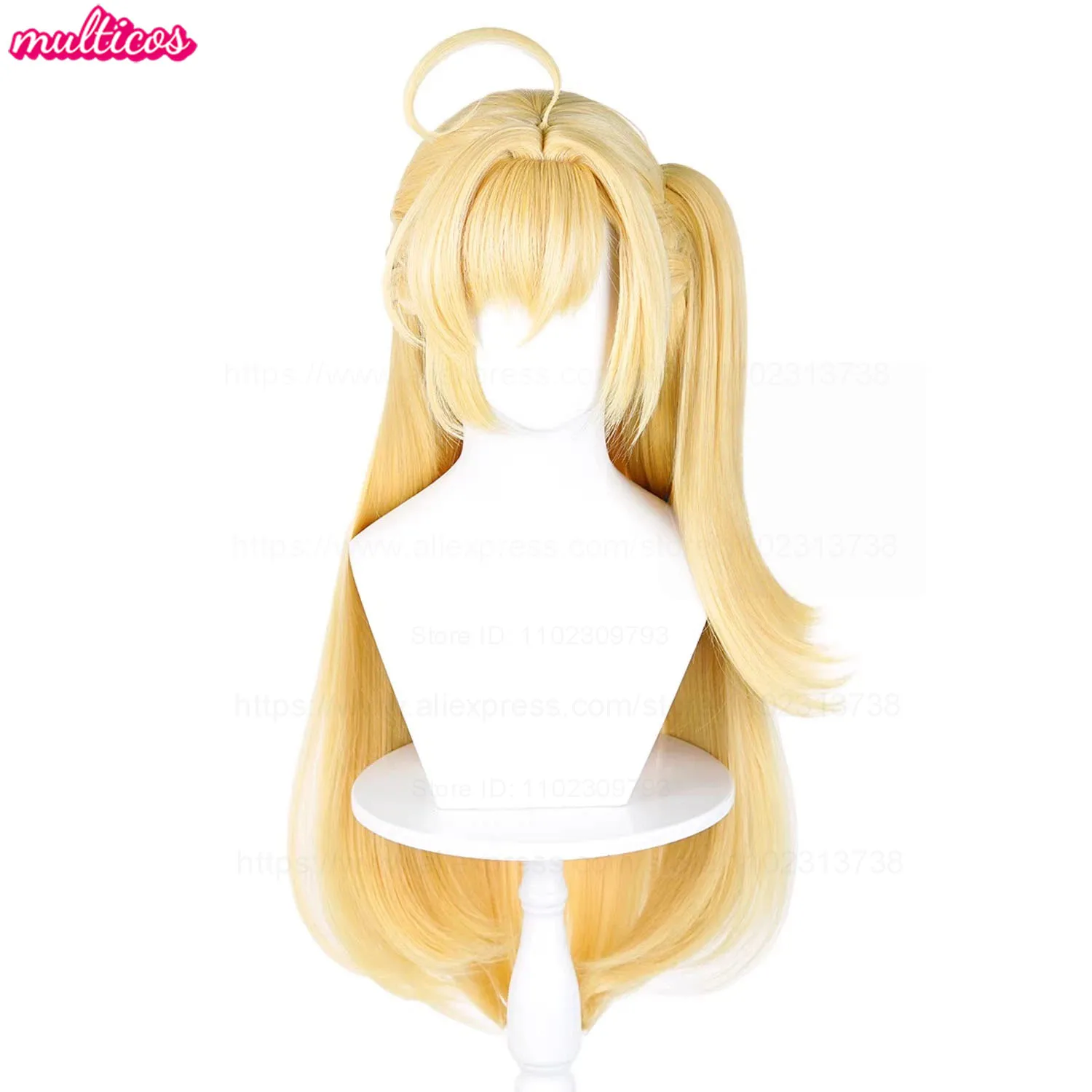 

Cissia Cosplay Wig 72cm Long Mixed Golden Clip Ponytail Heat Resistant Synthetic Hair Halloween Party Anime Wigs + Wig Cap