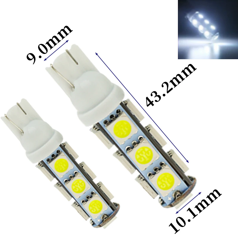 

100pcsX24v Auto Car Led W5W T10 13SMD 5050 LED Auto Car mobile Tail Turn Signal Side Marker Light-emitting Diode Lamp Bulb