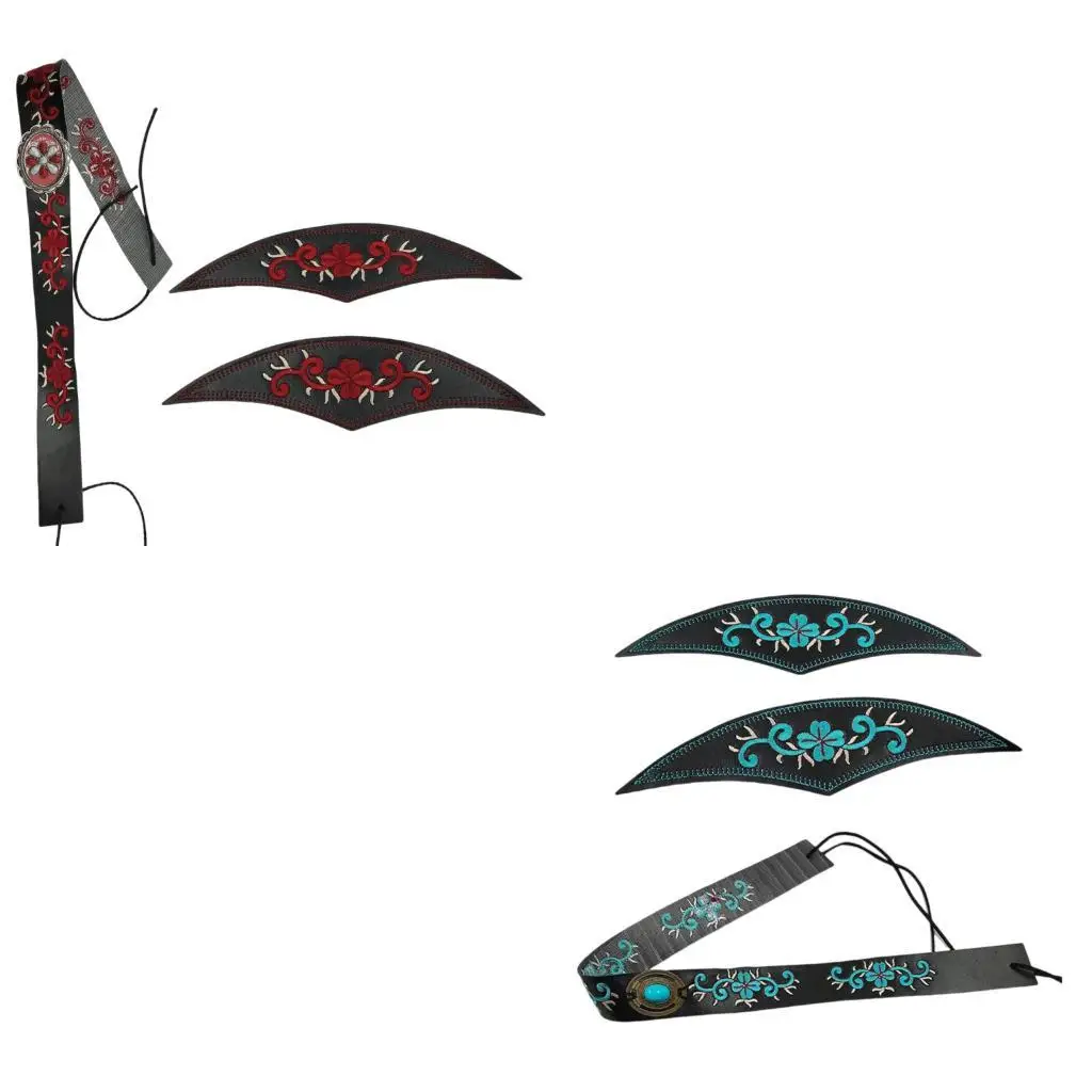 

P9FE Decorative Embroidered Hat Bands for Customizing Cowboy and Fedoras Hats Bands