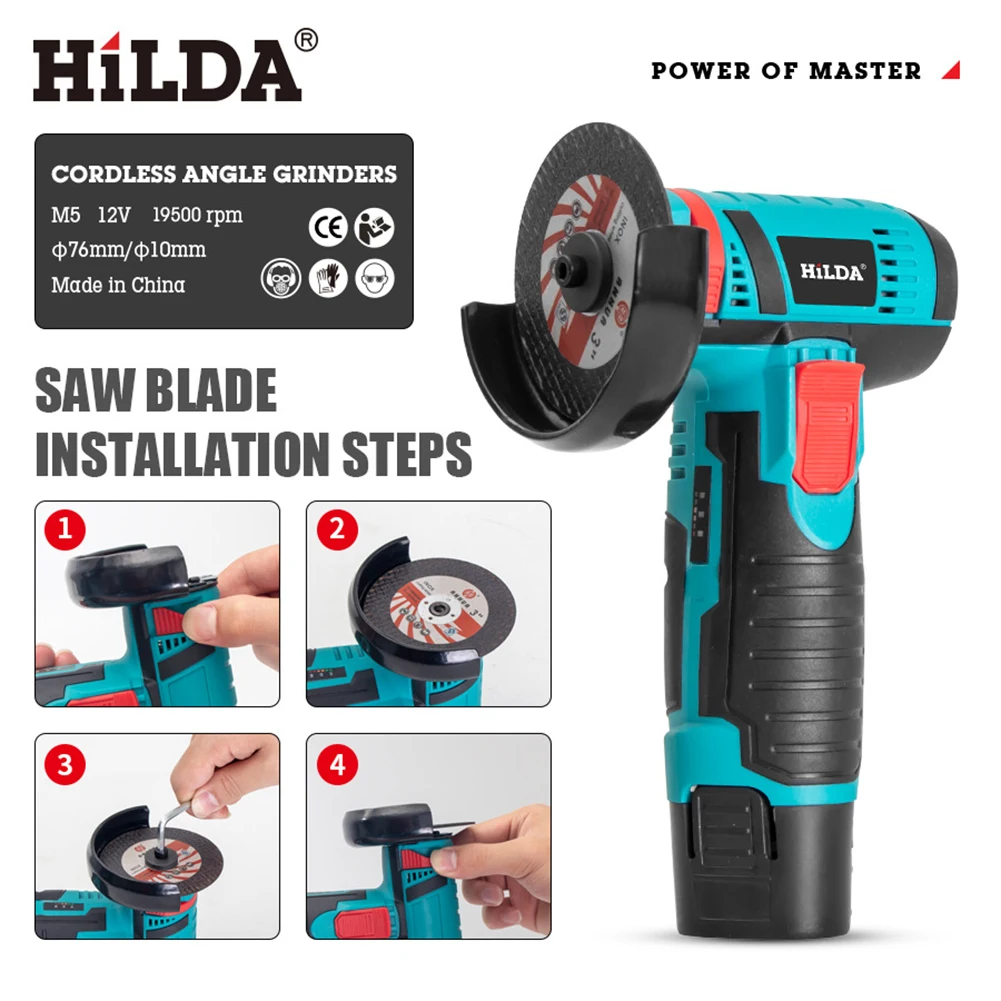 12V Handheld Cordless Angle Grinder 19500RPM Rechargeable Li-Battery Mini Polishing Machine Diamond Cutting Grinder Power Tools