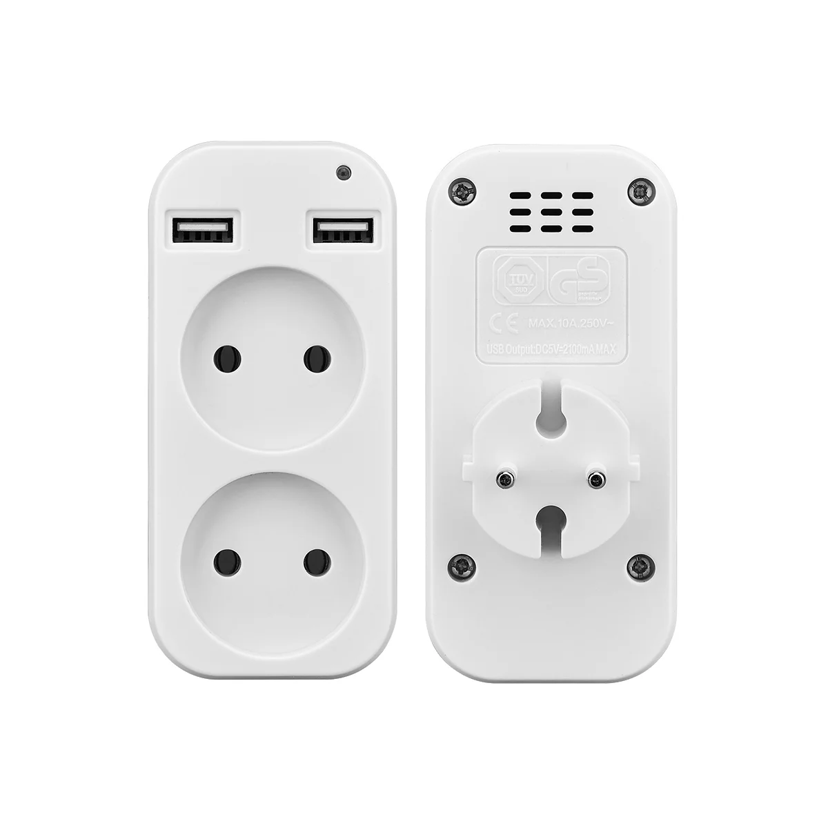 مقبس الحائط USB محول القابس منفذ المقبس المزدوج لشحن الهاتف منفذ USB مزدوج 5 فولت 2A USB منفذ كهربائي الاتحاد الأوروبي التوصيل