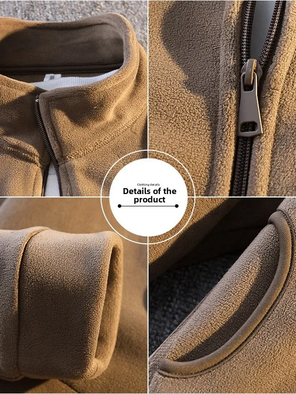 

Двусторонний Fce Jaet, мужской повседневный воротник на молнии, чистый цвет, универсальная американская верхняя одежда в стиле ретро для отдыха, модная верхняя одежда