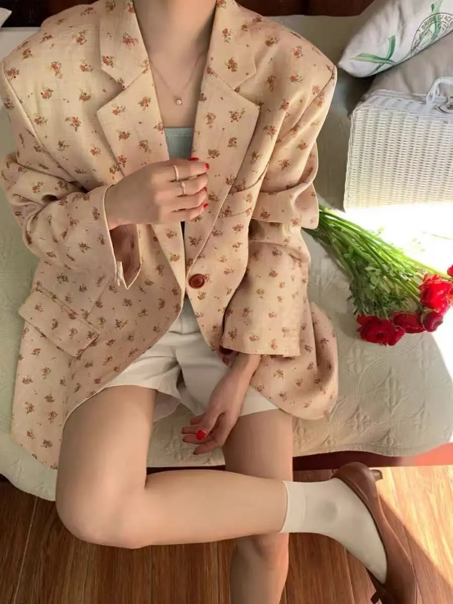 Design Floral Blazer Women's 2026 Spring and Autumn New Temperament High-end Casual Suit